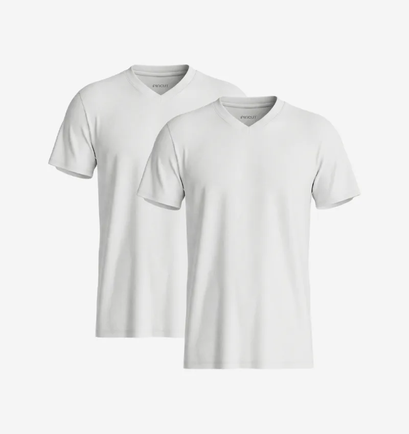 Pack de 2 Col V - Blanc