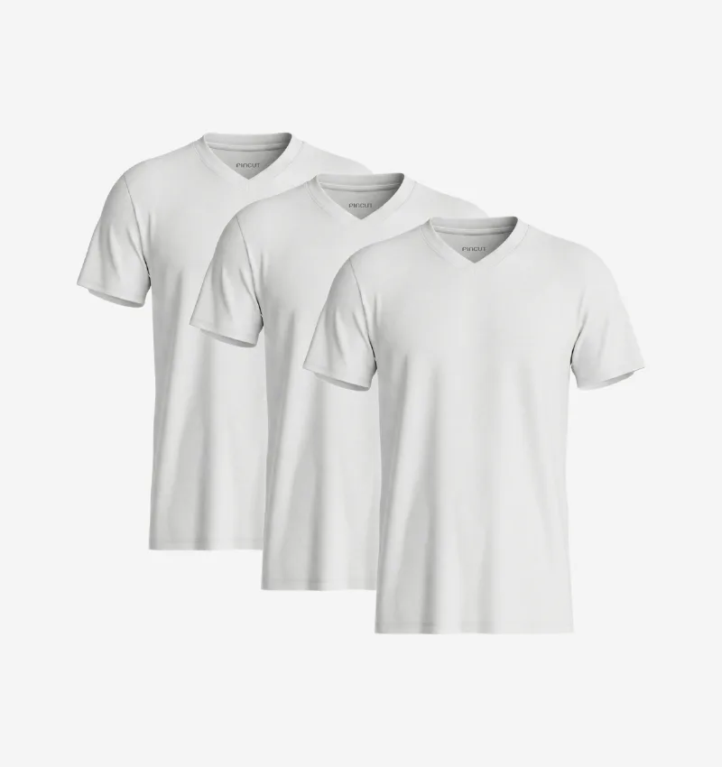Pack de 3 Col V - Blanc