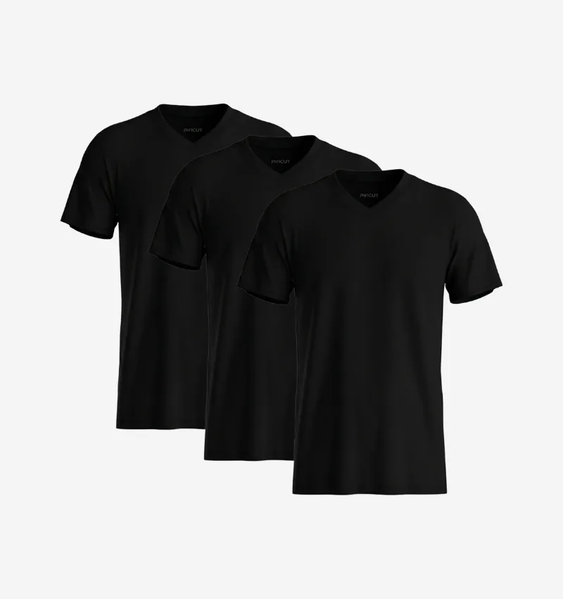 Pack de 3 Col V - Noir
