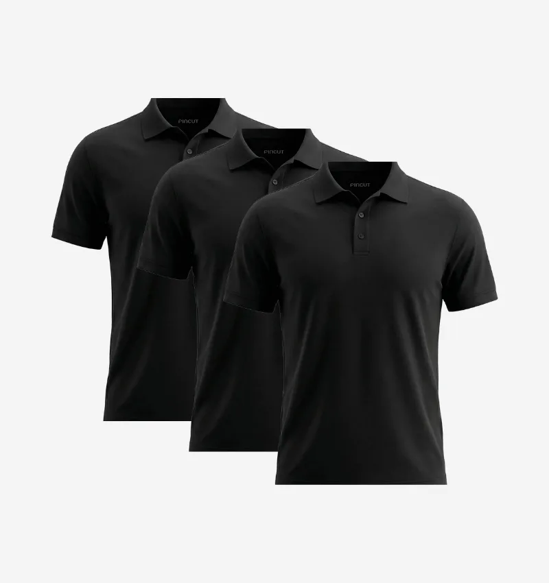 Pack de 3 Polos - Noir