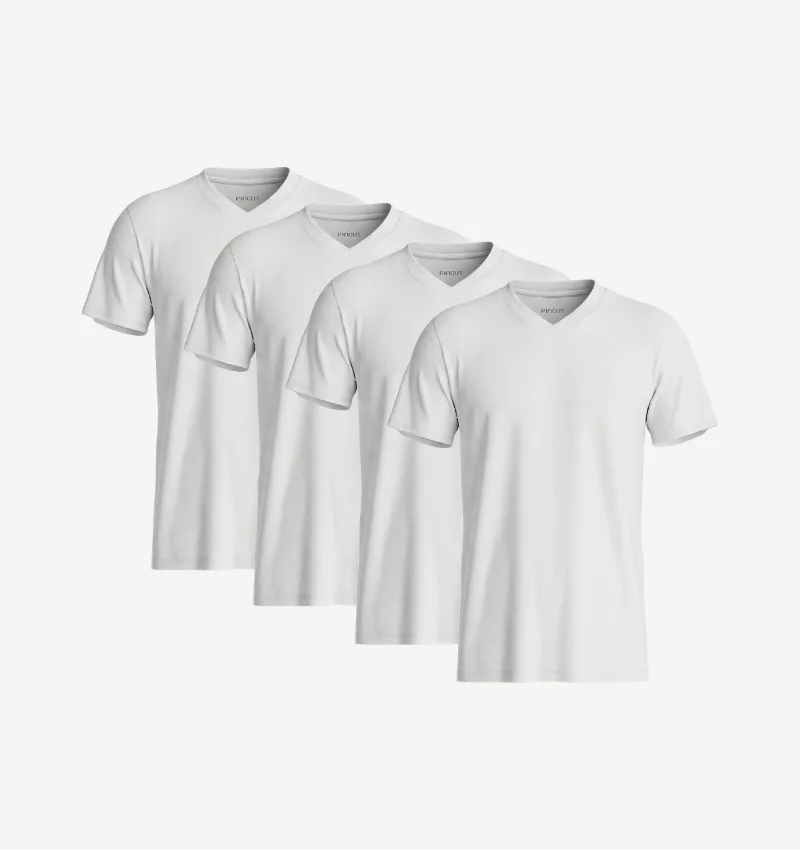Pack de 4 Col V - Blanc
