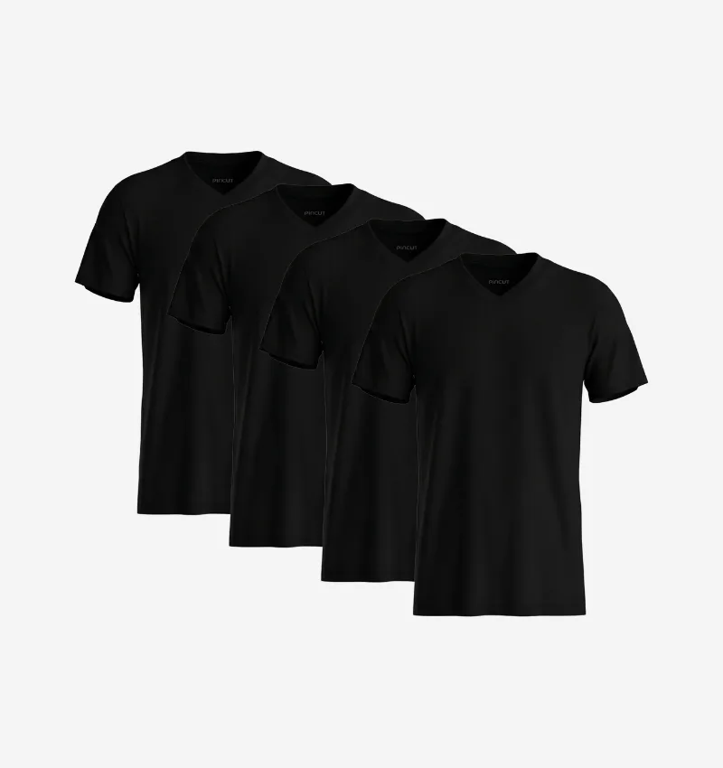Pack de 4 Col V - Noir