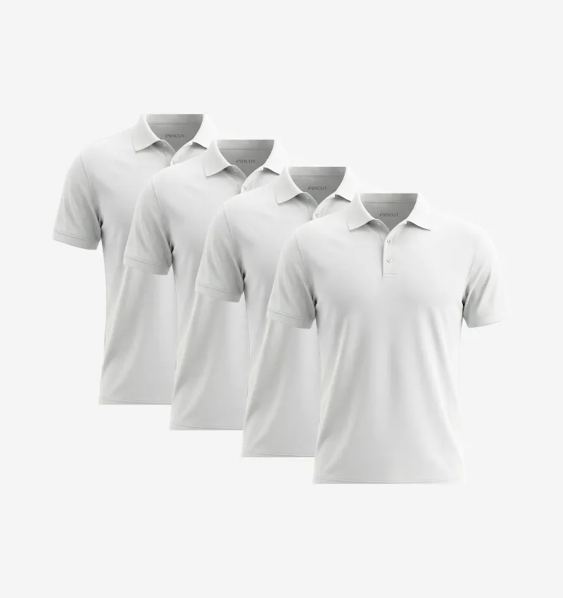 Pack de 4 Polos - Blanc