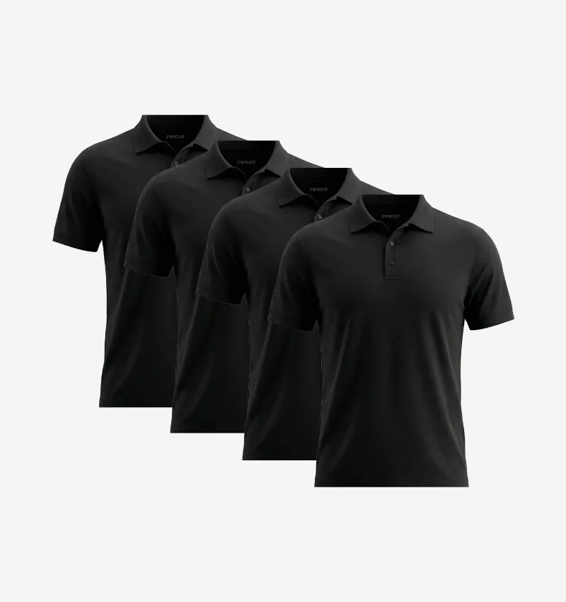 Pack de 4 Polos - Noir